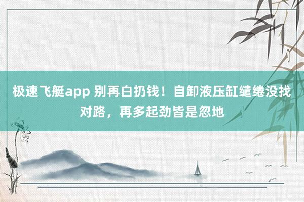 极速飞艇app 别再白扔钱！自卸液压缸缱绻没找对路，再多起劲皆是忽地