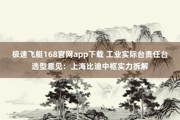 极速飞艇168官网app下载 工业实际台责任台选型意见：上海比迪中枢实力拆解